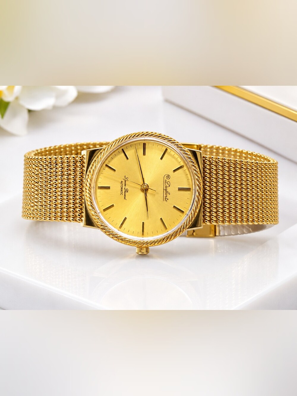 Elegant Gold Mesh Women's Watch by LaEstelle